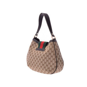Gucci bag GG hobo Web leather beige black canvas trim